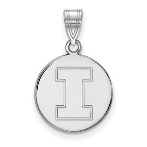 10k White Gold U. of Illinois Medium Initial I Disc Pendant